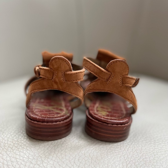 Sam Edelman ESTELLE' FRINGE CAGED SUEDE SANDALS - Picture 5 of 7